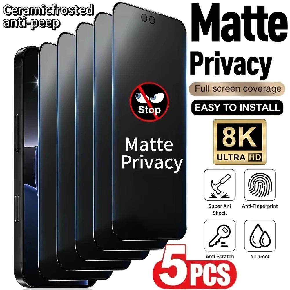 Sichtschutzfolie für Samsung A57 A37 A56 5G A55 A17 A07 A16 A35 A36 A15 A26 S26 Ultra S24 S25 Matte Weiche Keramikfolie