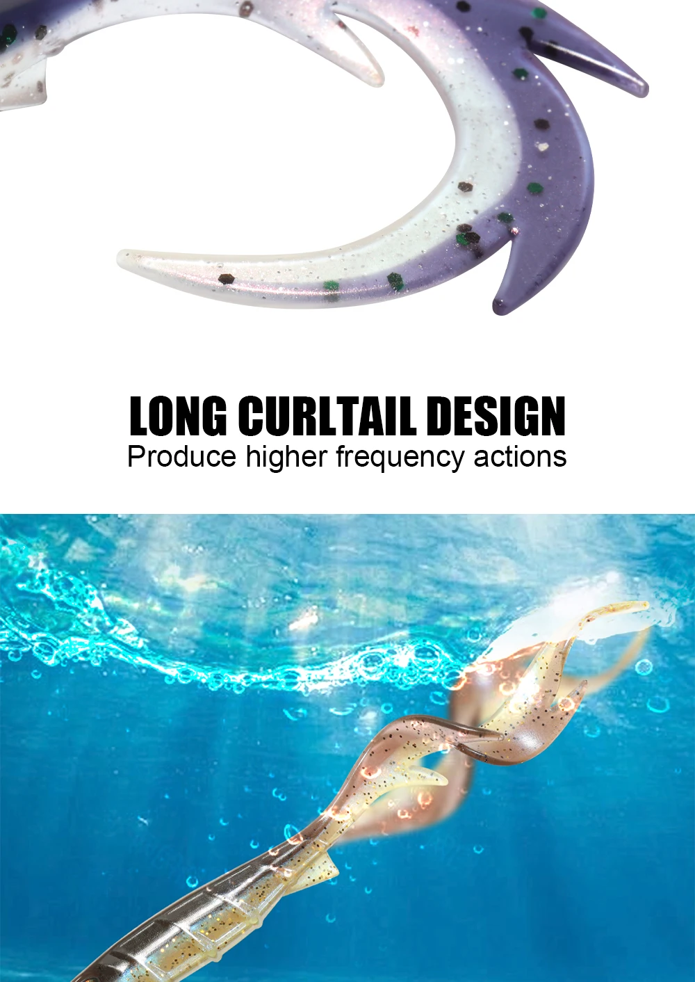 Spinpoler 3D-Augen-Angelköder, 9,5 cm, Softbait, gewellter Schwanz, Köderfisch, Rippenkörper für Zander, Hecht, raubere Fische, Spinning-Jigging-Gerät – Detail 4