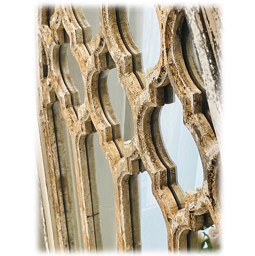 Cathedral Window Frame, Church Wall Decor, Window Frame Wall Decor, Farmhouse Window Frame, Wood Arch Window with Mirror