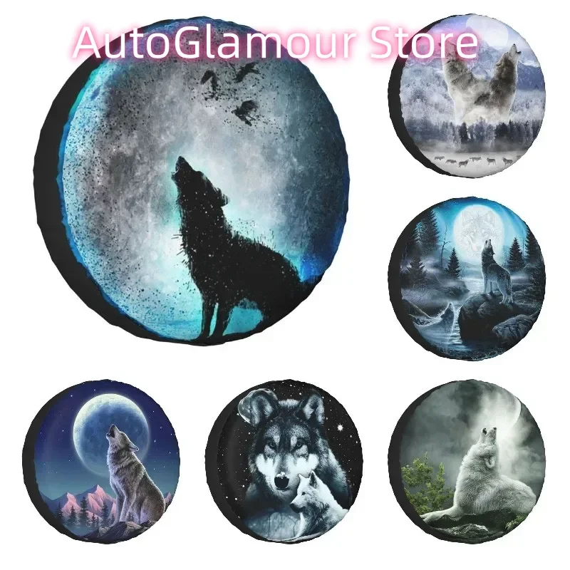 

Midnight Howl Wolf Spare Wheel Cover for Jeep Pajero 4x4 SUV Custom Tire Protector 14" 15" 16" 17" Inch