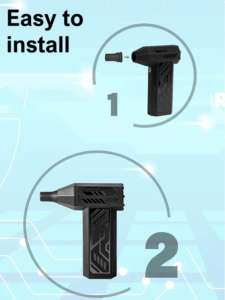 Handheld Brushless Motor 130000 RPM Violent Blower Mini Turbo Jet Fan Wind Speed 52m/s industrial Duct Fan Rechargeable Blower