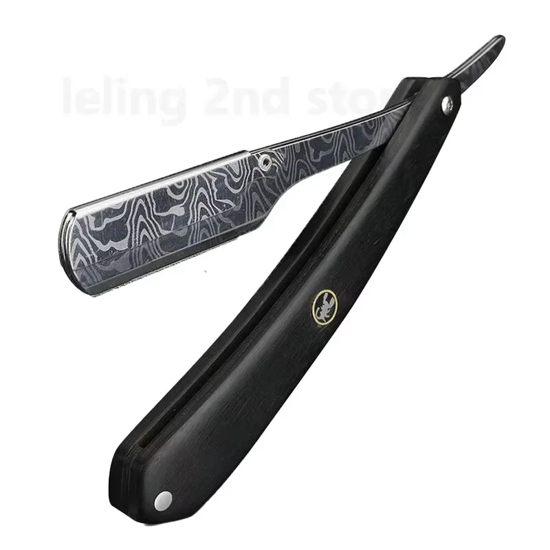 Navaja de Afeitar Profesional de Madera para Barbero, Afeitadora Manual de Borde Recto para Hombre, Herramientas de Afeitado, Corte de Barba, Acero Inoxidable