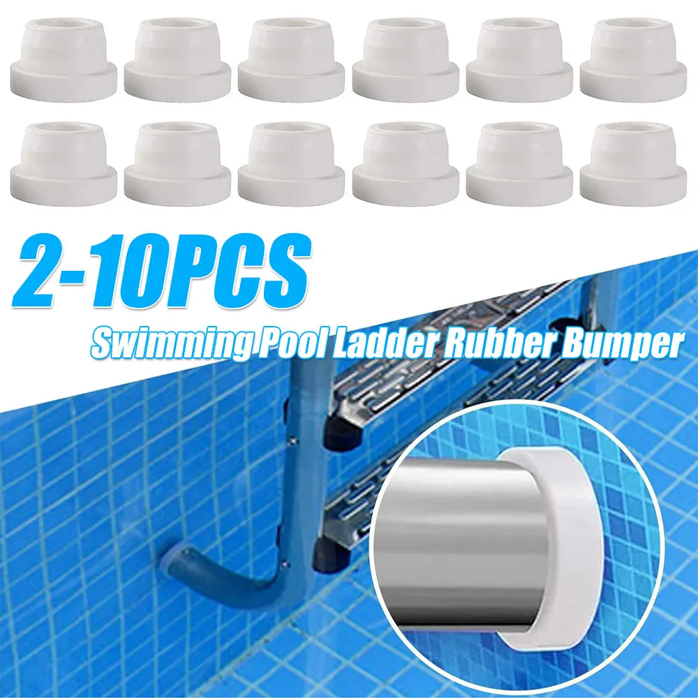 2-10PCS Pool Ladder Tubing Inside Plug Bumper Cap Universal Pool Ladder Rubber End Caps for Protect Pool Liner