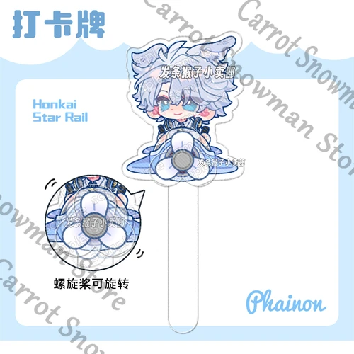 Honkai: Star Rail Phainon خطة شخصية Q- كابتن لطيف ليتل وايت عصا تسجيل الربيع علامة واقفة 32 مللي متر شارة هدية صغيرة