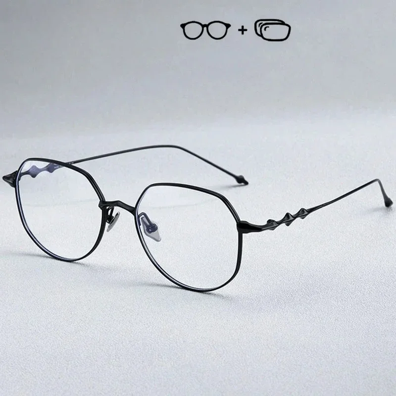 نظارات طبية نسائية من KIZN مضادة للضوء الأزرق نظارات فوتوكروميك بإطار من التيتانيوم النقي مع وصفة