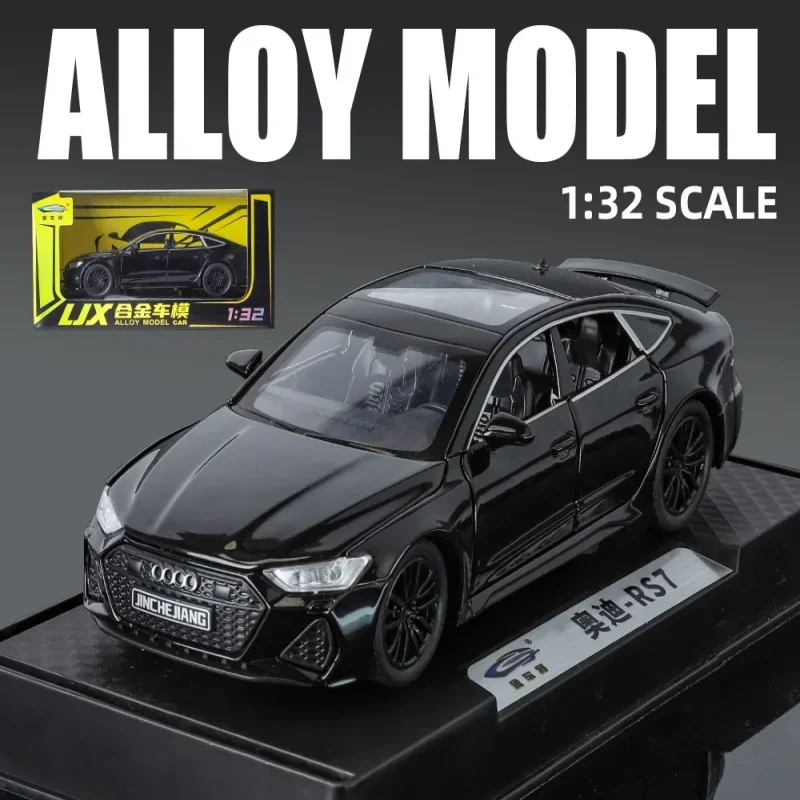 Diecast 1:32 Audi RS7 Sportback Alloy Car Model Sound Light Die Cast Metal Toy Vehicle Boy Birthday Gift Collection Miniature