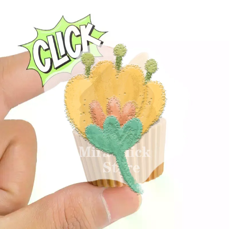 3D Printed Foods Clicker Keychain Simulation Cake Chocolate Clicker Pendant Decompress Keyring Bag Hanging Stress Relief Toy