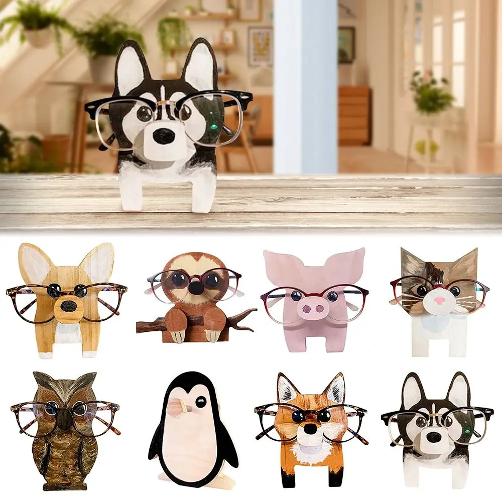 Fashion Wooden Eyeglasses Holder Creative Animal Shape Eyes Glasses Display Stand Sunglasses Holder Home Office Desktop Decor