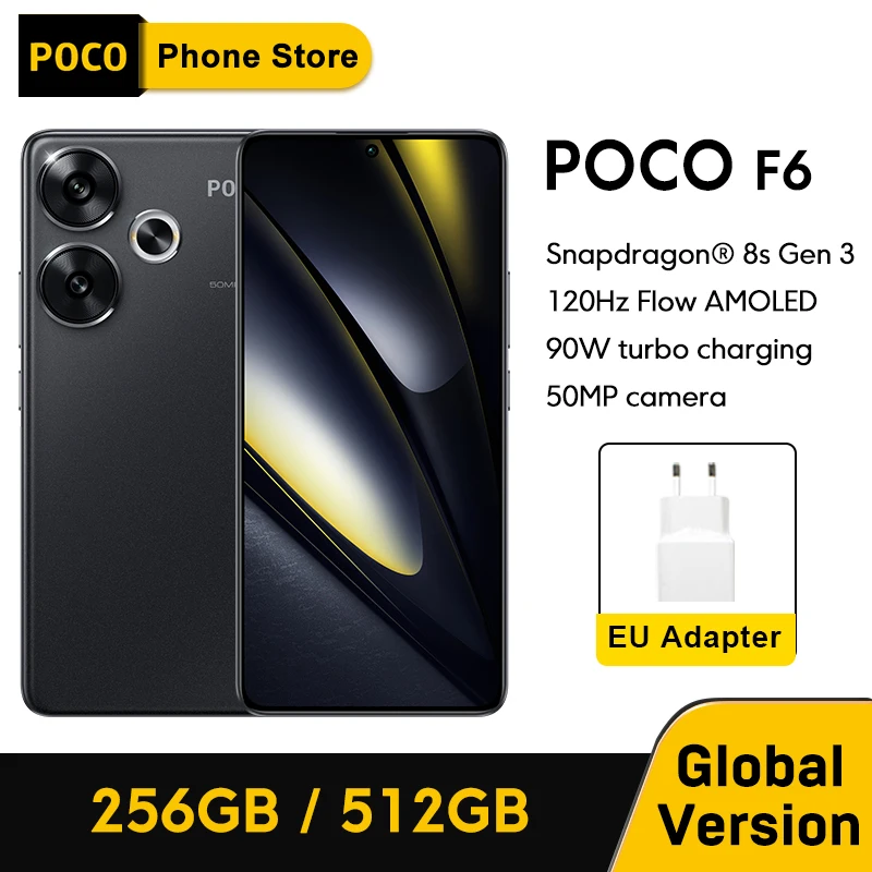 POCO F6 Mobile phone Global Version Snapdragon®8s Gen 3 90W Turbo Charging 6.67\