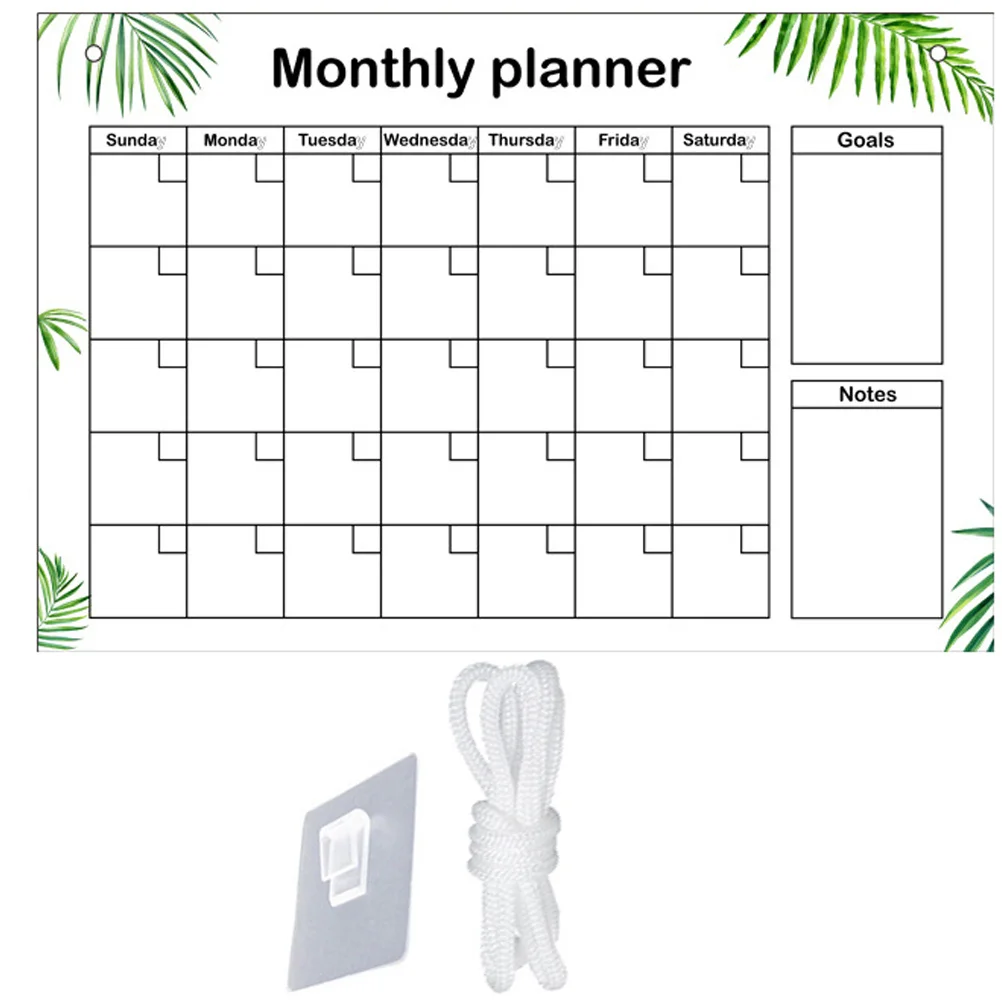 1Set Acrylic Whiteboard Smooth Writing Surface Easy Clean Reusable Note Board for Home Office Classroom Wedding Party Wall