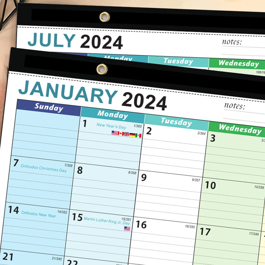 2024-2025 Desk Calendar Desktop Planning Calendar Jan 2024 - Jun 2025 To-do List & Notes Ruled Block for Planning Or Organizing