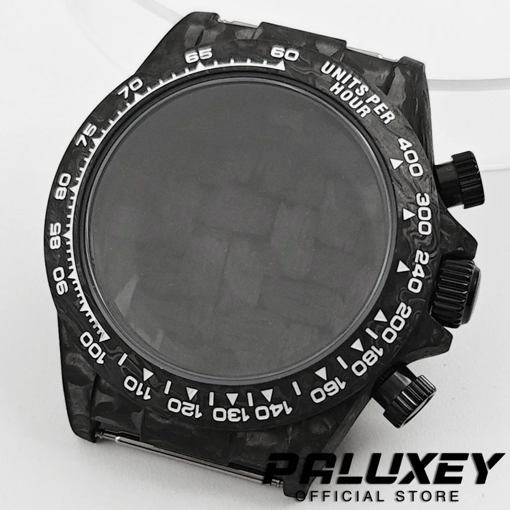 Carbon Fiber 39MM Sapphire Crystal Watch Case VK63 Luxury For Daytona Mod Compatible With VK64 VK63 VK63A Movement Waterproof