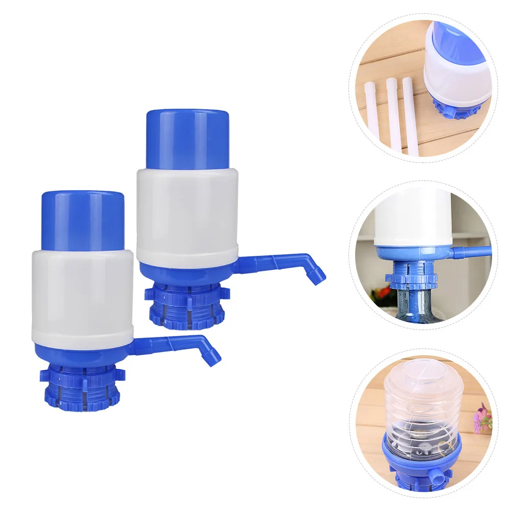 

2Pcs Hand Press Manual Pump for Bottled Water Quick Filling Cup in Seconds Portable Compact Desktop Office Home Camping Drinking