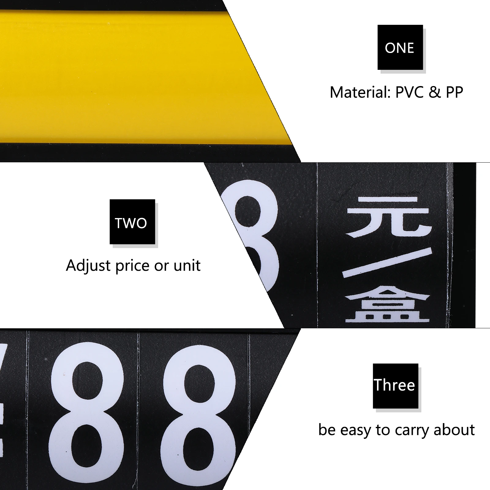 

2 pcs PriceTag DisplayBoard PPMaterial DurableSafe LongTimeUse Workmanship Practical VegetableMarket ErasableNumberCards