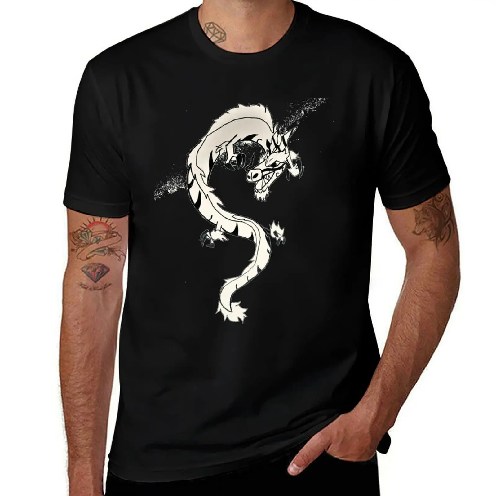 Fierce Dragon T-Shirt Soft Casual Short Sleeve Cotton Tee T-Shirt