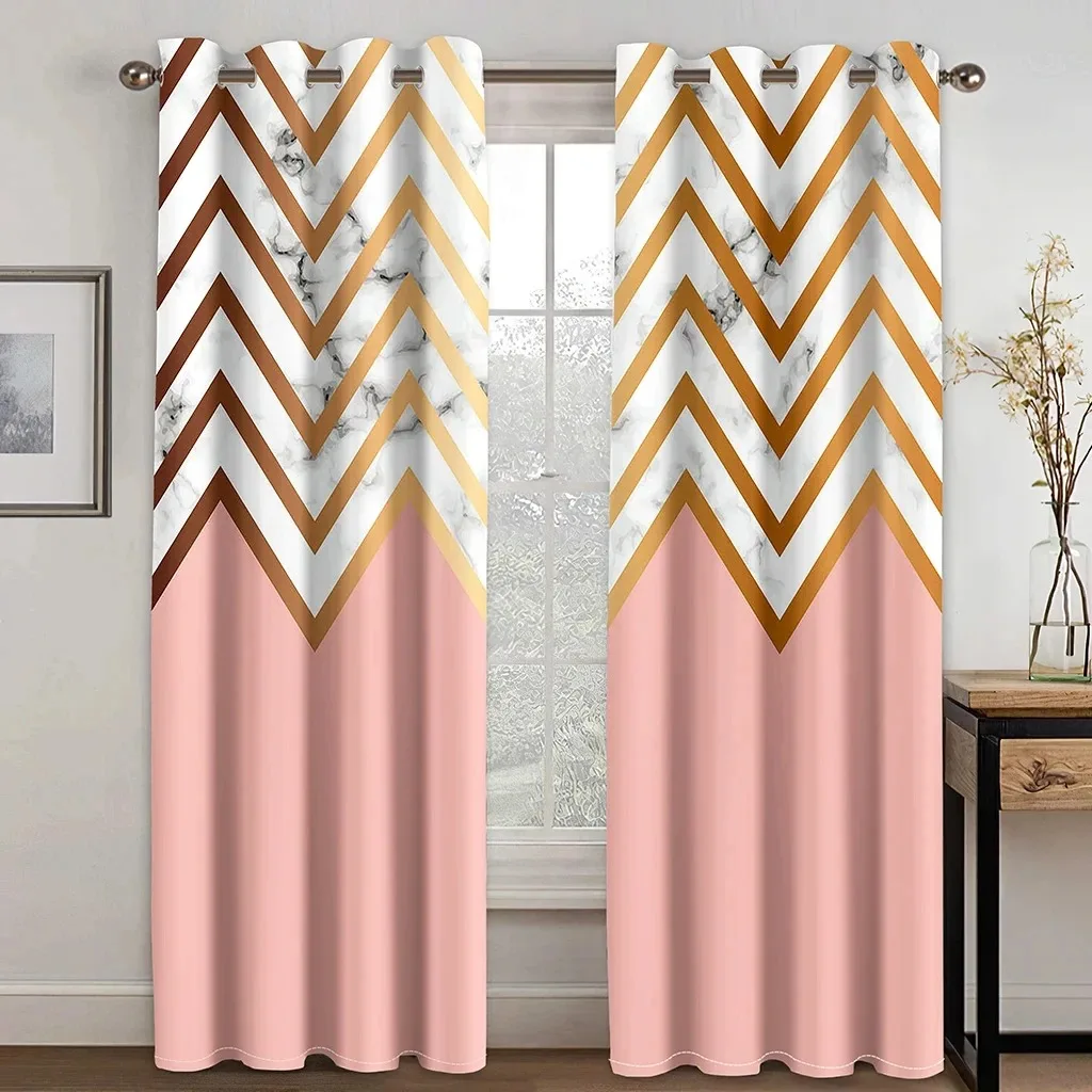 Modern Abstract Drape Yellow Grey Geometric Spiral Curtains for Windows Living Room Bedroom room Gard Decor 2 Pieces curtains