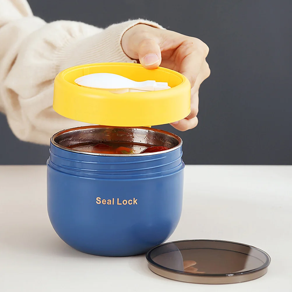 

Stainless Steel Breakfast Cup Multi-Use Portable Leakproof Oatmeal Container Office Food Storage Cup Travel Soup Container