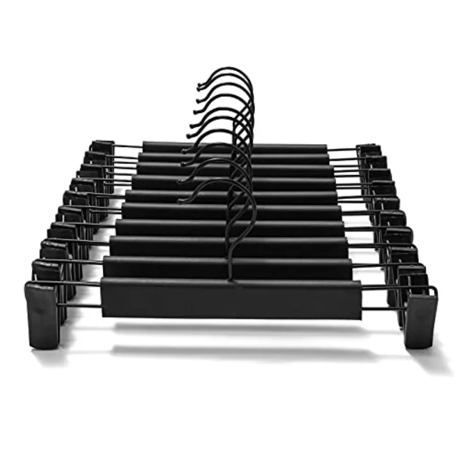 GUANJUNE Lot de 10 cintres peu encombrants avec crochets pivotants à 360° ° Clips réglables, cintres pour pantalons, vêtements