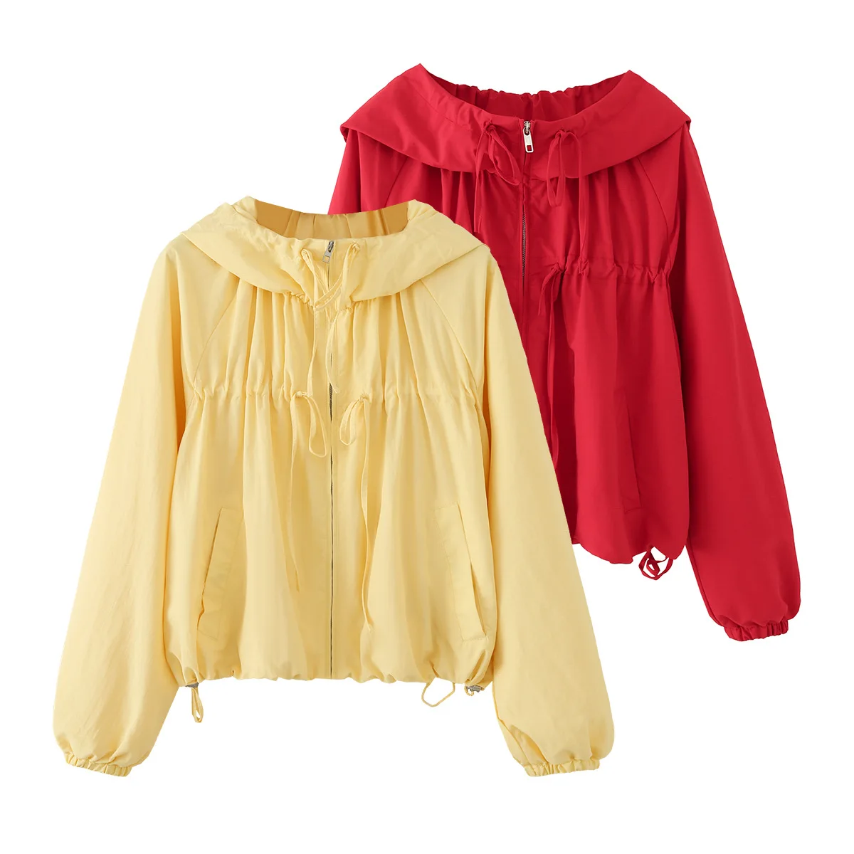 Dave&di European And American Style Women's Long Sleeved Stand Up Collar Butterfly Bow Decoration Jacket Jacket