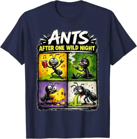Y2k Ant Colony After Dark Grafik-T-Shirt Lustiges Ant-After-Dark-T-Shirt | Party Animal Hangover Humor Spruch T-Shirt Unisex Kleidung – Detail 10