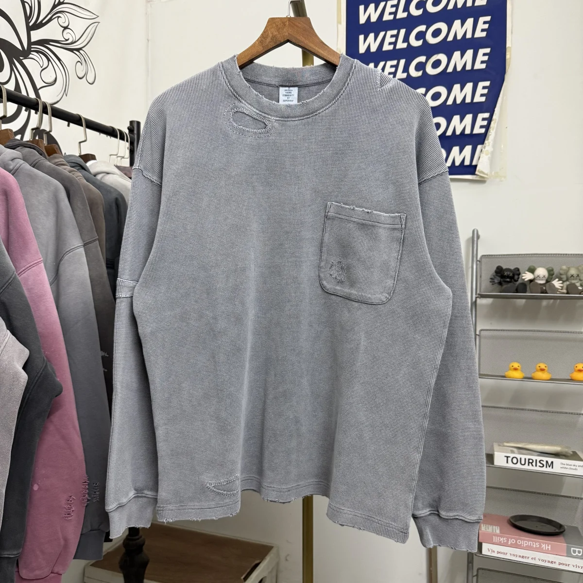 

Японская модная новинка High Street Faion, однотонная повседневная свободная длинная футболка све, мужская уличная футболка Wfle Patte...