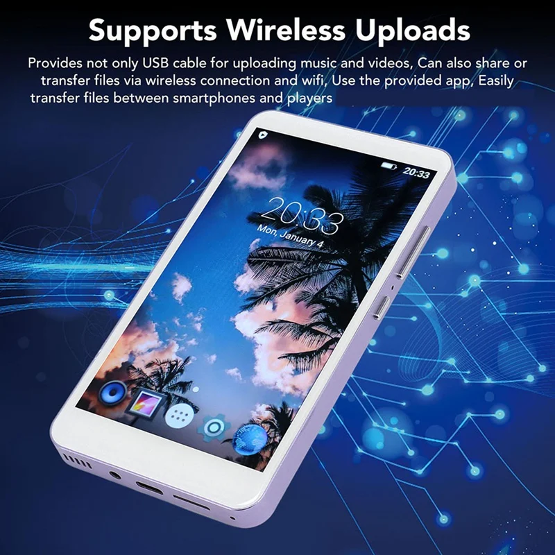 Diário 5 Polegada MP4 Player HD Redução de Ruído 1920 X 1080 IPS Touchscreen 8MP Leitor de Música Câmera Rádio FM