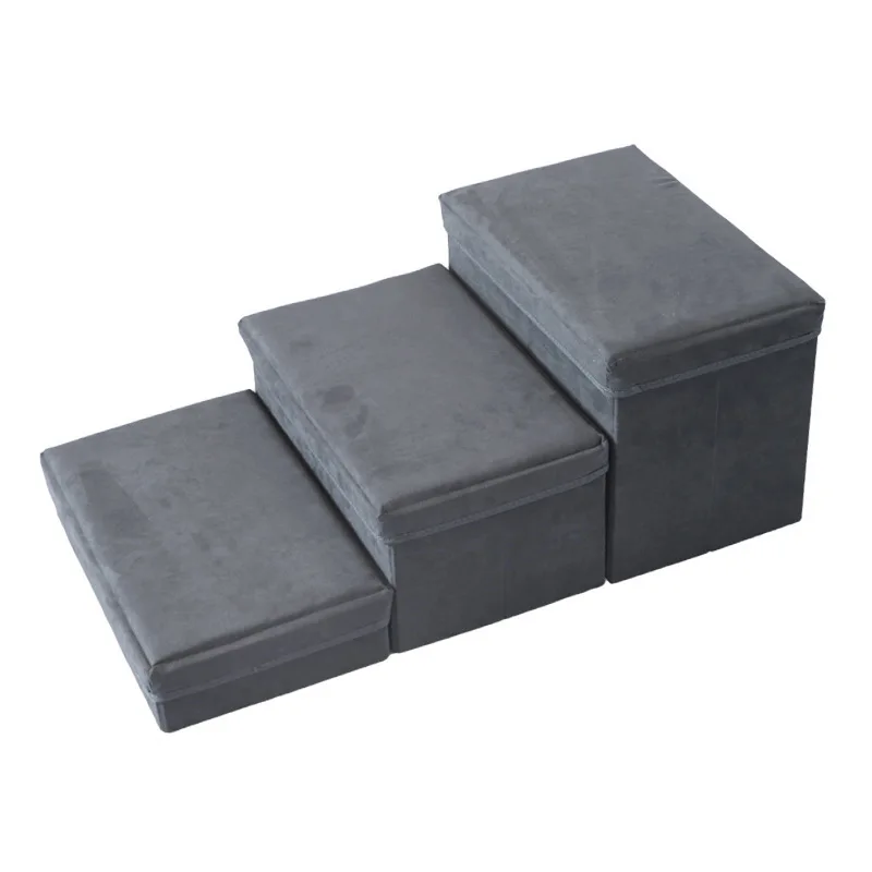 Pet products cross-border explosion foldable soft three-layer storage box dog steps small dog indoor stairs