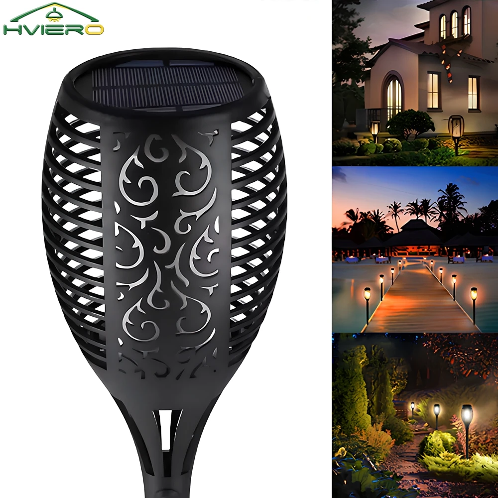 

1/2/4PCS 12LED Flickering Waterproof Garden Decoration Bulbs Solar Flame Torch Light Outdoor Lawn Path Yard Patio Floor Lamp