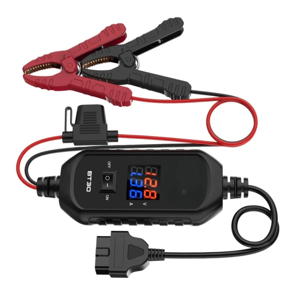 BT30 For OBD Power Cable For ECU Battery Saver With Dual Color Display Voltage Current Monitor For Car Battery Replacement Tool