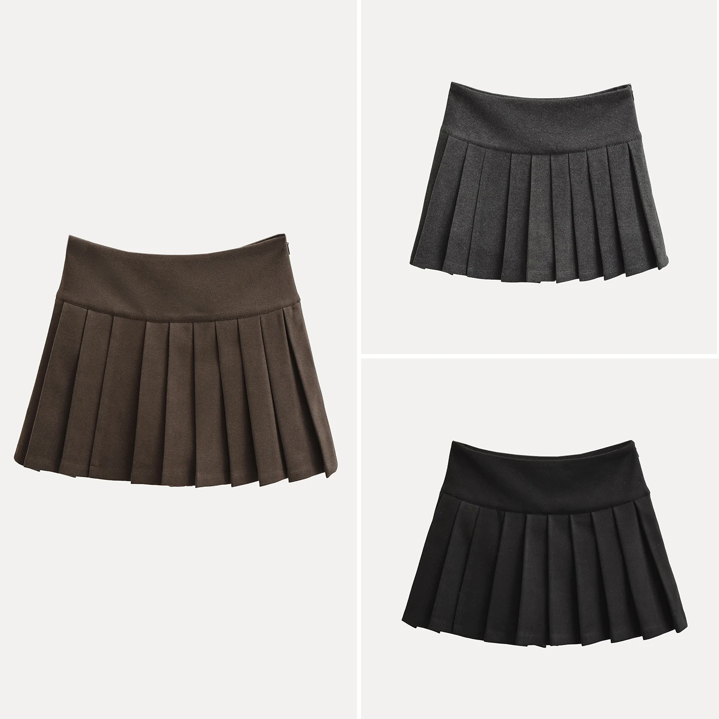 

Faionable Slimming College Sle f-length Slit ort Skirt Low Waist Pleated Skirt Bodycon Fit for Daily Wear Winter 2025