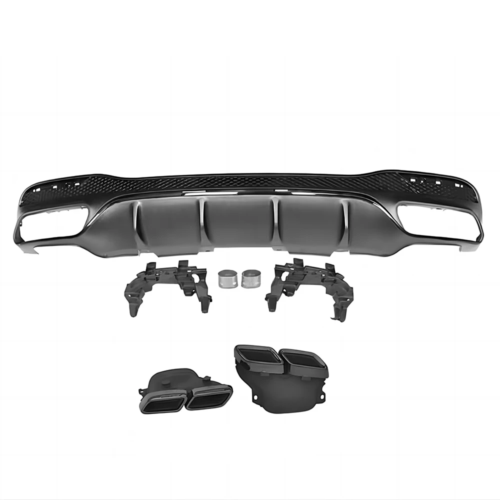 Rear Bumper Lip Diffuser For Benz GLE Class W166 15-18 GLE320 GLE350 GLE400 Upgrade to GLE63 Style Body Kit With Tips