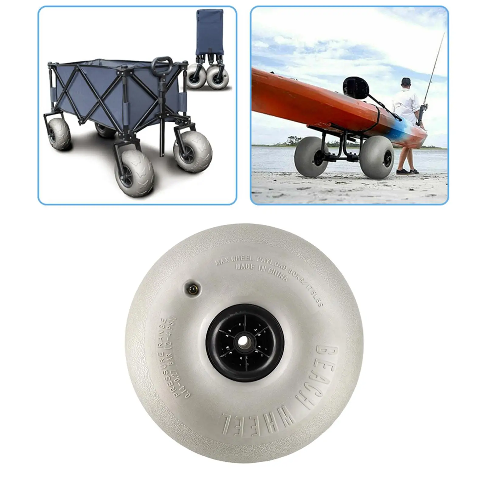 Balloon Tire Heavy Duty Sand Balloon Wheel for Beach Wagon Cart Dinghy Wheel 16 Inch PVC Replacement