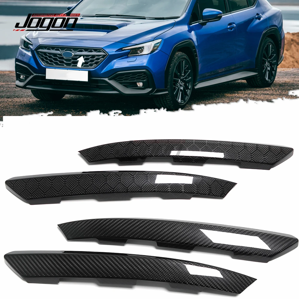 Real Carbon Fiber Car Front Bumper Grille Cover Trim Exterior Front Racing Grills Sticker Styling For Subaru WRX S4 STI VB 2022+