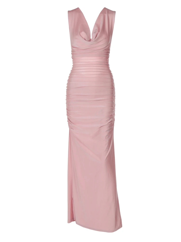 Vestido Largo de Seda Satén, Estilo Deado, Espalda Descubierta, Sin Mangas, Nuevo Estilo de Verano, Vestido de Mujer a la M...