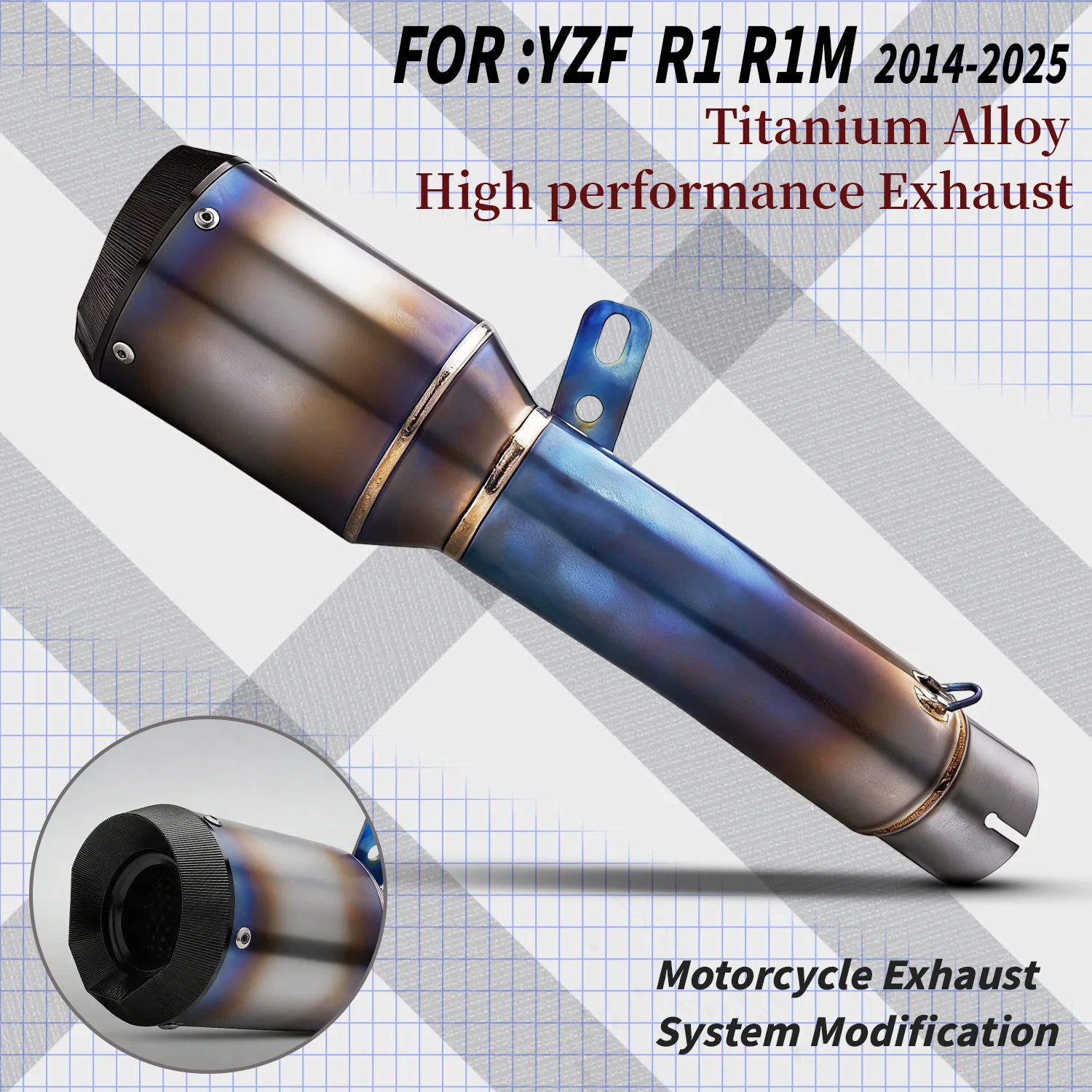 

ABFor YZF R1/R1M 2025- Полностью титановый. Высокопроизводительная модифицированная выхлопная система для мотоциклов из сплава с добавлением титана. Выхлопная труба для YZF-R1