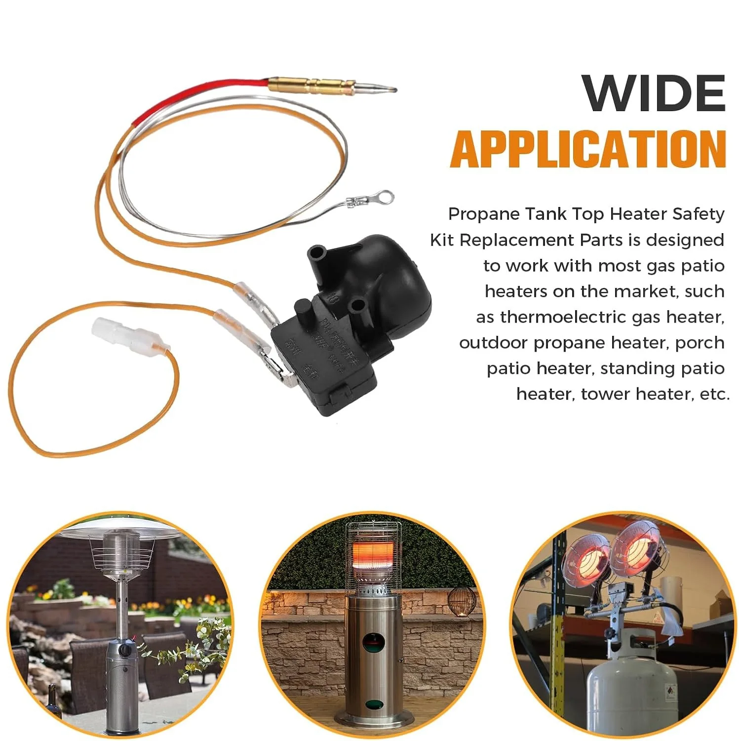 2sets Propane Gas Patio Heater Repair Kit with Thermocouple FD4 Dump Switch for Patio and Room Heater Outdoor Heater Replacement