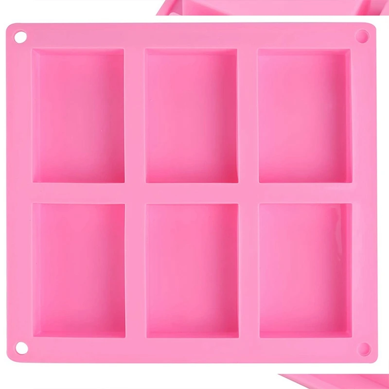 

12 Pack Silicone Soap Molds - 6 Cavity Rectangle DIY Soap Molds For Cake, Cupcake, Muffin, Coffee Cake, Pudding And Soap