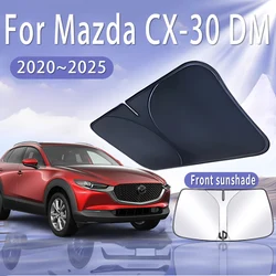 Foldable Car Sun Visor For Mazda CX-30 DM 2020~2025 2022 2023 Front Windshield Sunshade Heat Insulation Summer Auto Accessories