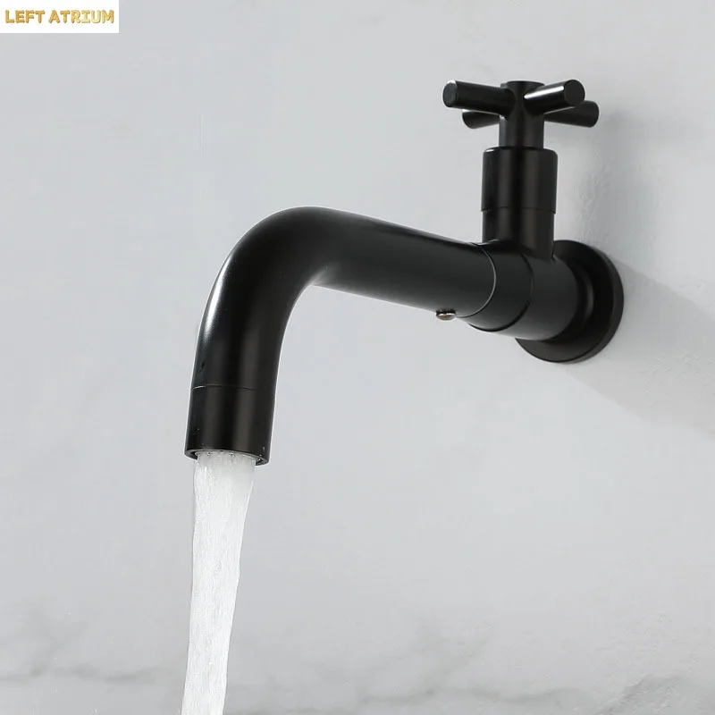 stainless-steel-wall-mount-single-cold-water-tap-basin-faucet-brushed-gold-basin-long-spout-lavatory-​bib-cock-mop-sink-faucet
