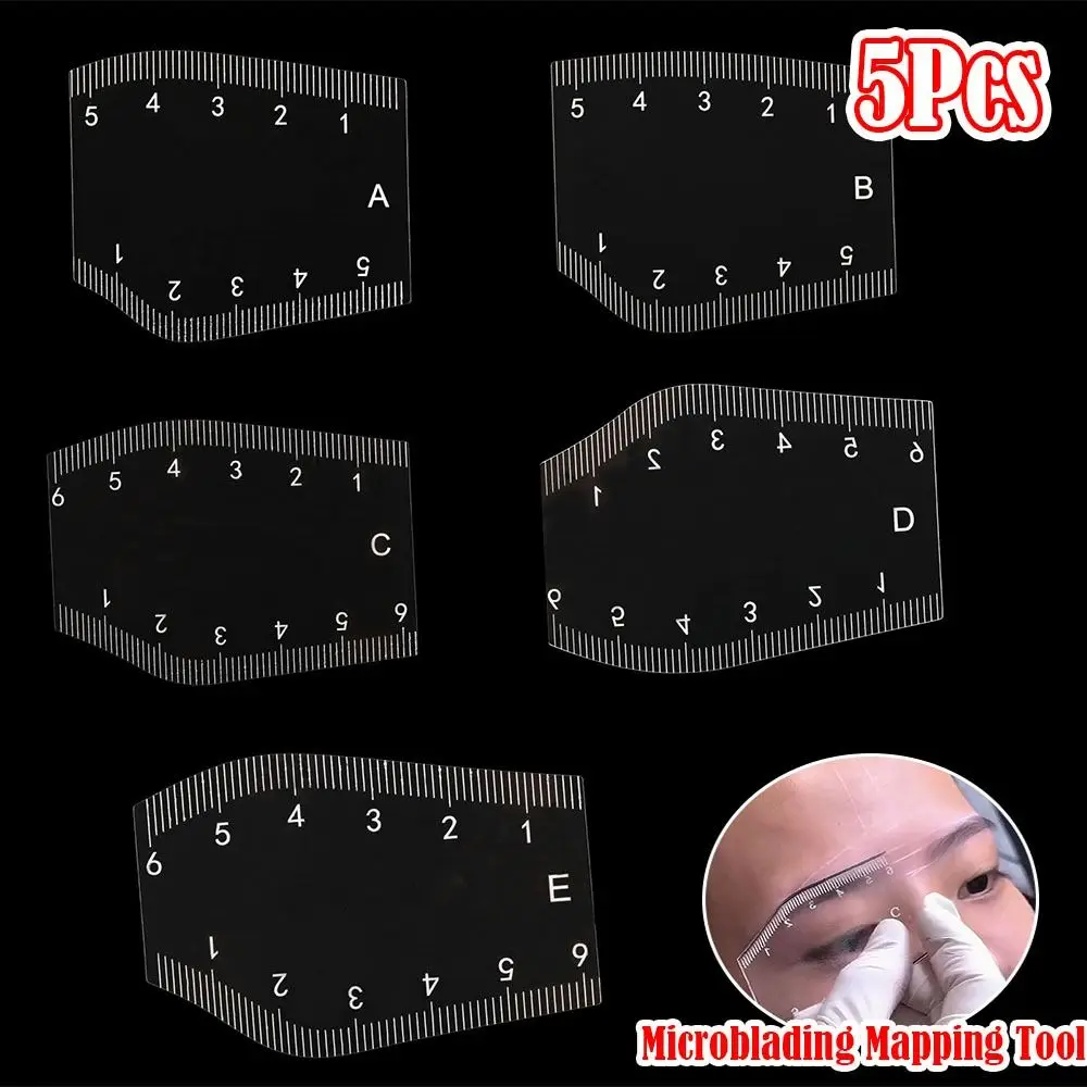 

5Pcs New Fast Drawing Eyebrow Desgin Ruler Reusable PVC Thrushcross Cards Shaping Eyebrow Tattoo Mapping Ruler Tattoo Supplies