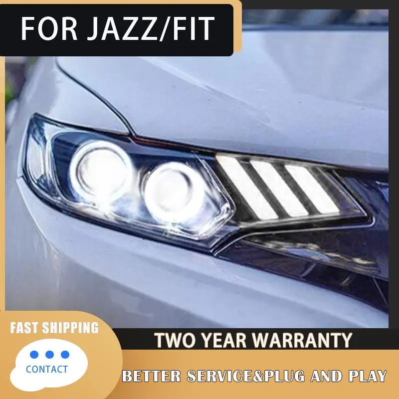 Car Styling Head Lamp for Fit Headlights 2014-2018 New Jazz All LED Headlight LED DRL Hid Bi Xenon Auto Accessories