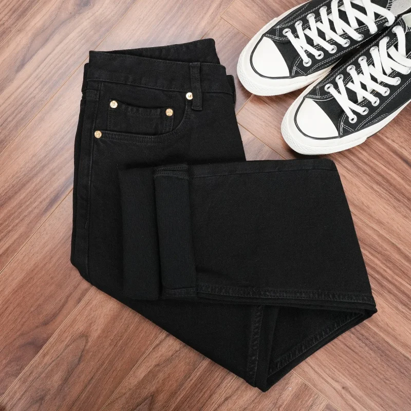 

New autumn and winter men's clothing: pure gray men's pants, anti-fade jeans, slim-fit straight-leg pants, casual and comfortabl