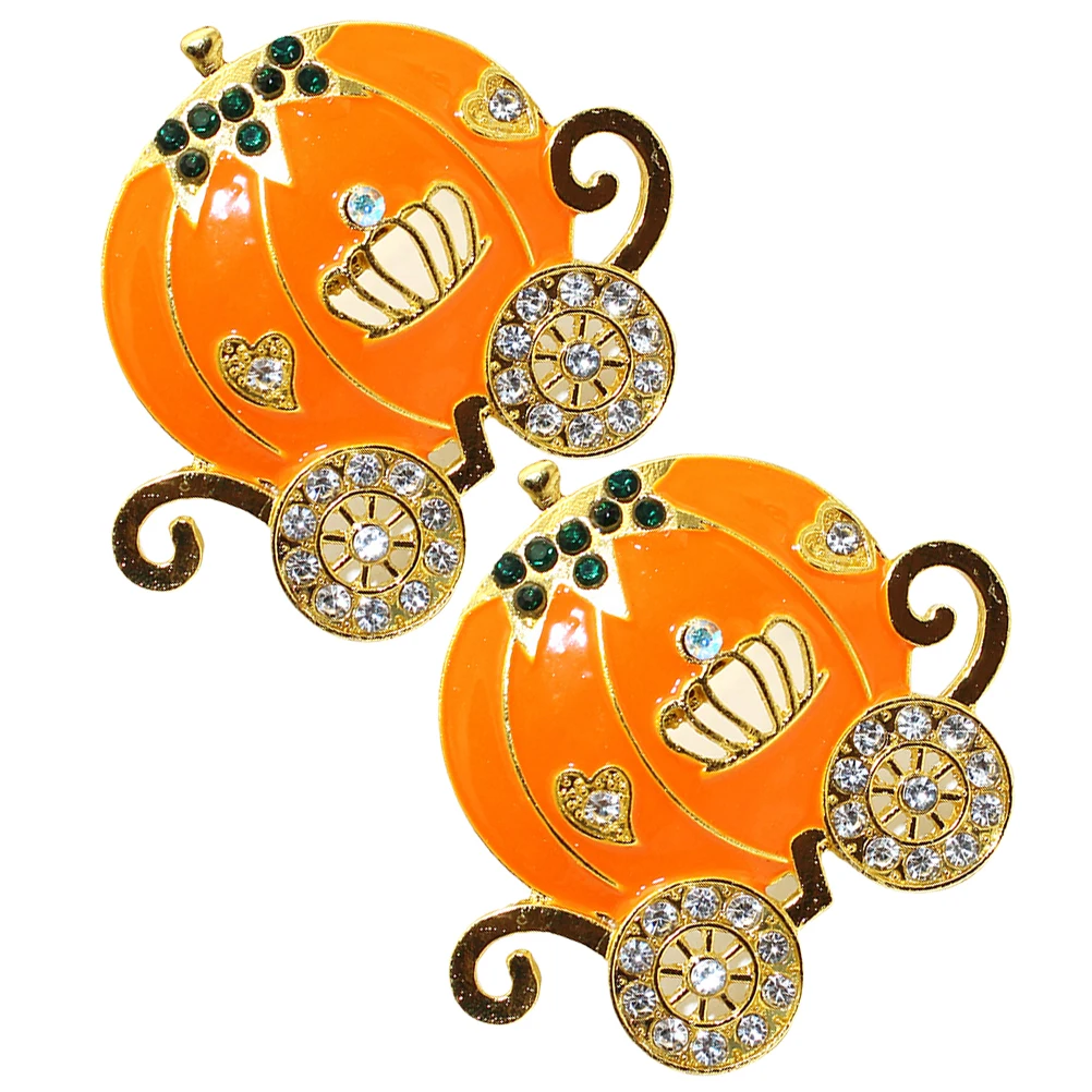 

2pcs Cart Shaped Napkin Rings Rhinestones Decor Thanksgiving Halloween Dining Thanksgiving Napkin Ring Table Accessory