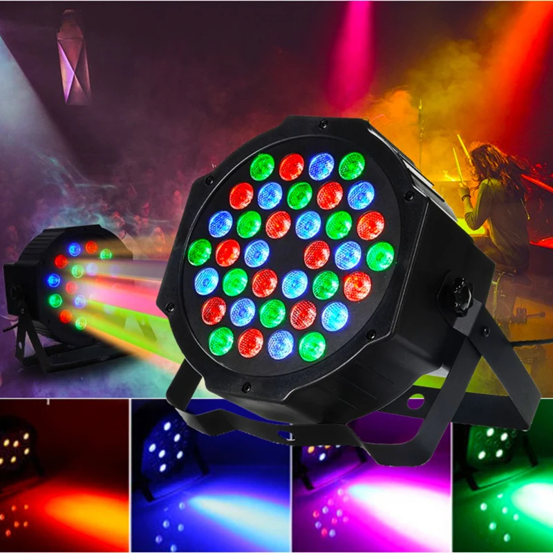 DMX512 36x1W RGB LED Flat Par Light เสียงเปิดใช้งาน Dmx DJ Disco Bar Party Stage Lighting