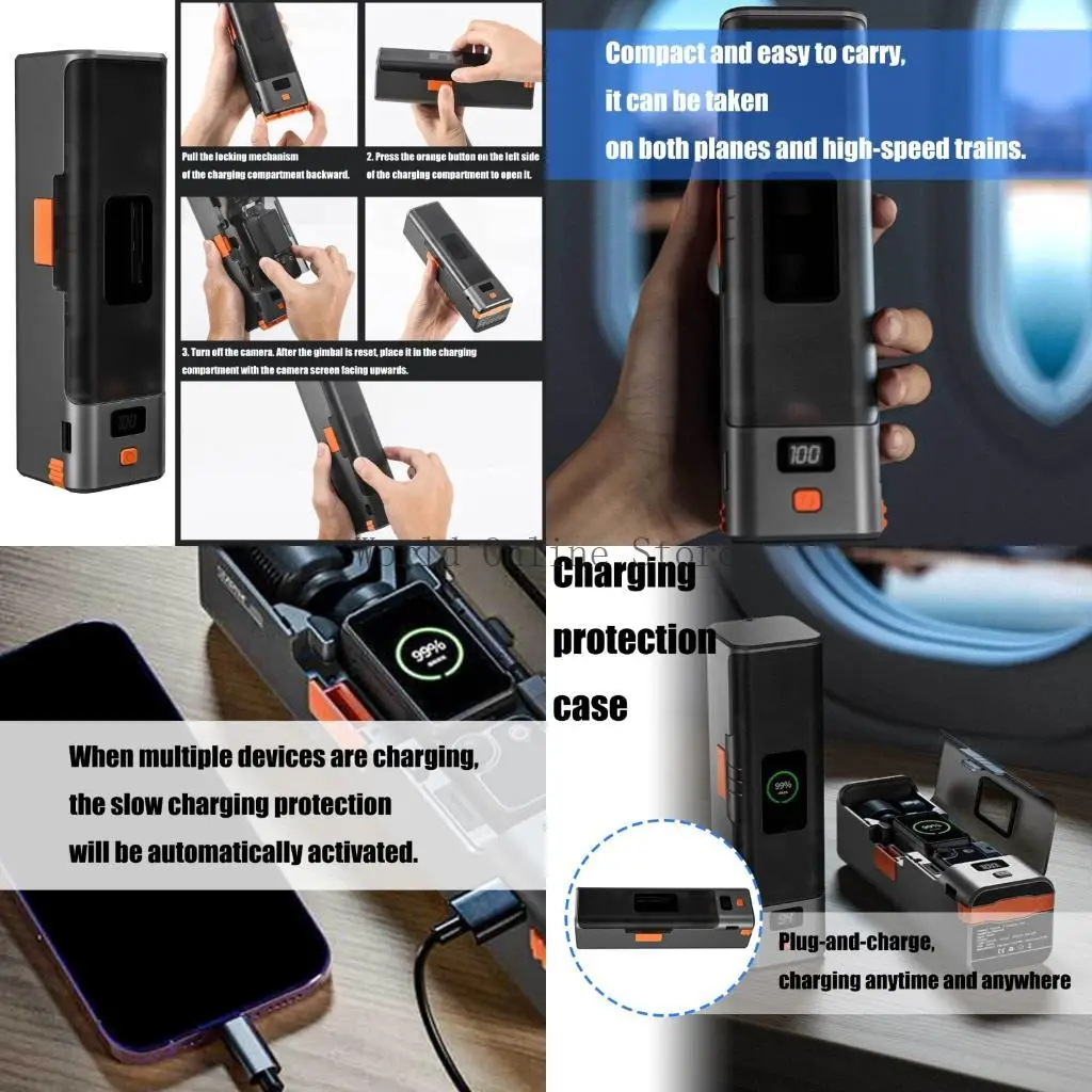 

Travel Friendly AluminumCharging Dock For Pocket 3 Camera Includes Secure Storage Compartment And LED Power Indicators 87HC