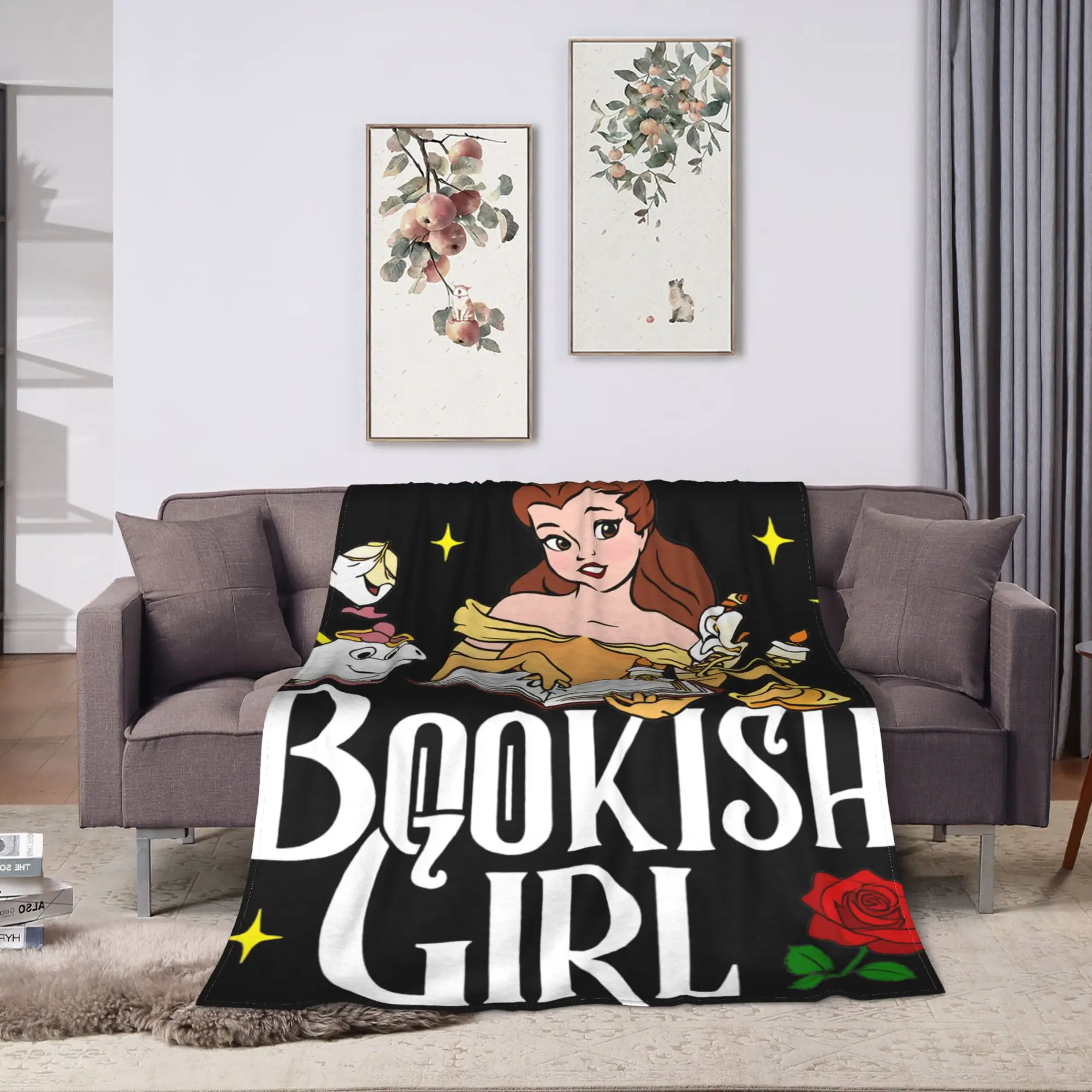 الجمال والوحش بطانية ناعمة للأطفال الكبار أفخم رمي بطانية الرسم الأريكة السرير الفانيلا المفرش أريكة غطاء سرير #2