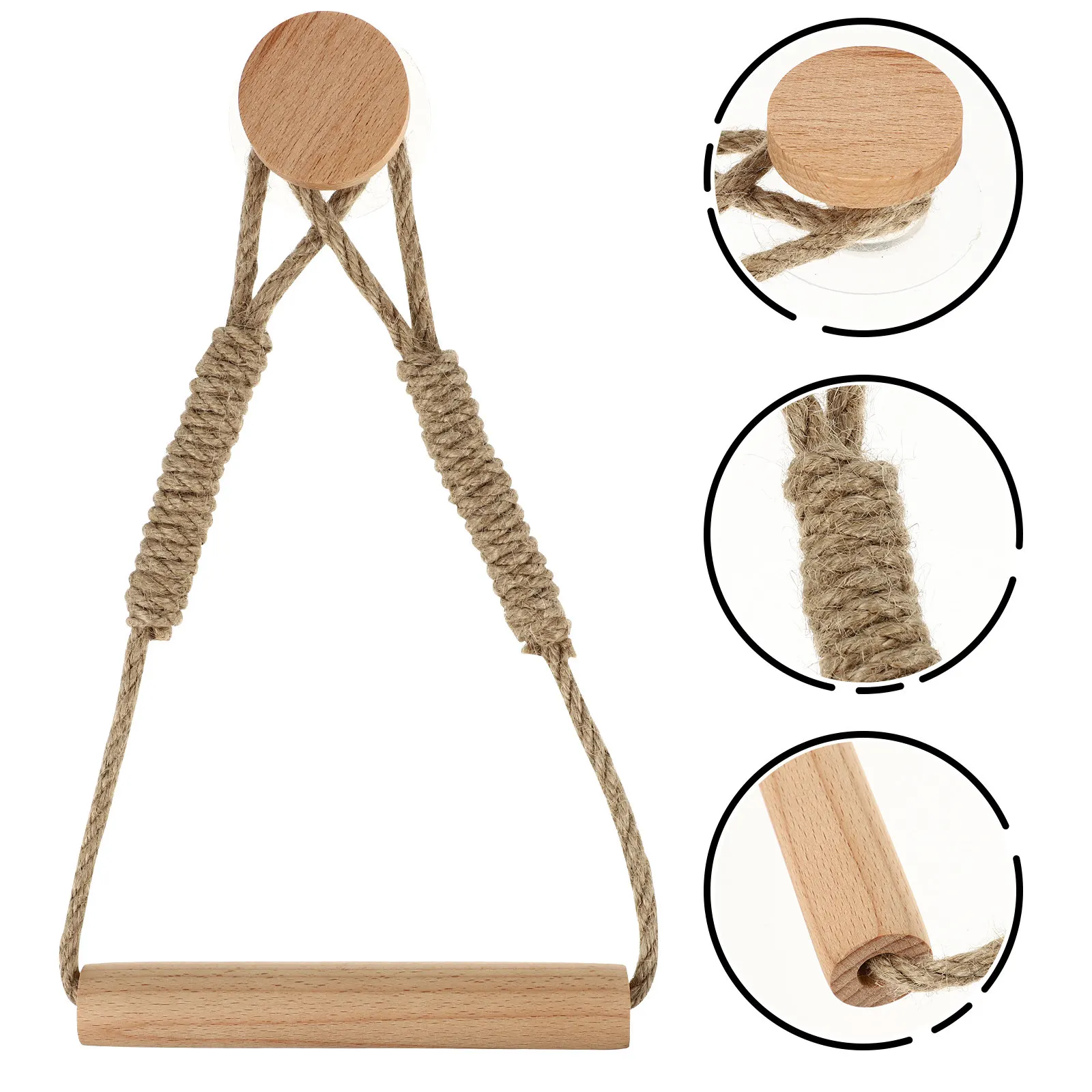 

Держатель для туалетной бумаги из массива дерева с веревкой из конопли, настенный, винтажный органайзер для рулонов бумаги