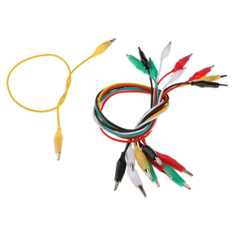 Alligator Clip Test Leads Assorted Colors Crocodile Clamps Electrical Wire for Home Circuit Testing