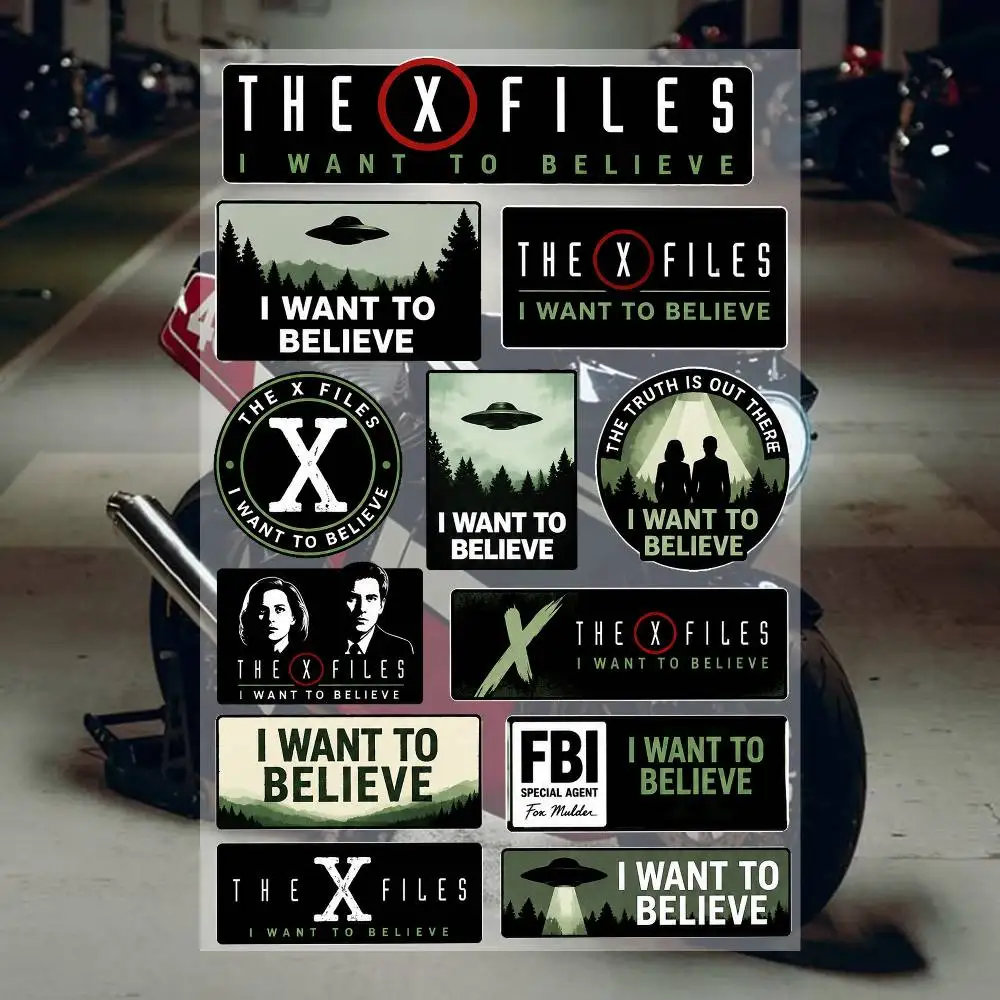 T-he X-Files：I W-anT To BelieV-e Aesthetic Graffiti Stickers Waterproof PVC Decals for Car Motorcycle Skateboard Helmet Notebook