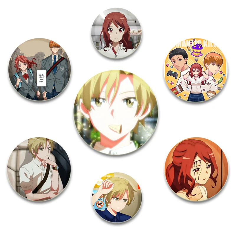 58mm Anime romántico asesino insignia broches recuerdo ropa bolsa mochila Pin joyería de moda regalos para amigos